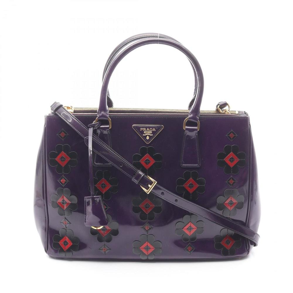 Prada | Bags | Prada Galleria Flower Handbag In Patent Leather